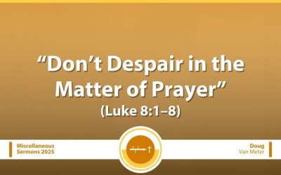 Don’t Despair in the Matter of Prayer (Luke 18:1–8)